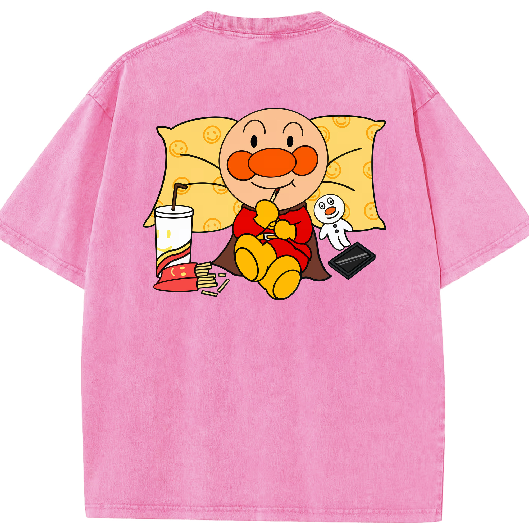 （画像用） アンパンマン Anpanman 綿100% ヴィンテージ風 半袖Tシャツ（背面プリント）
